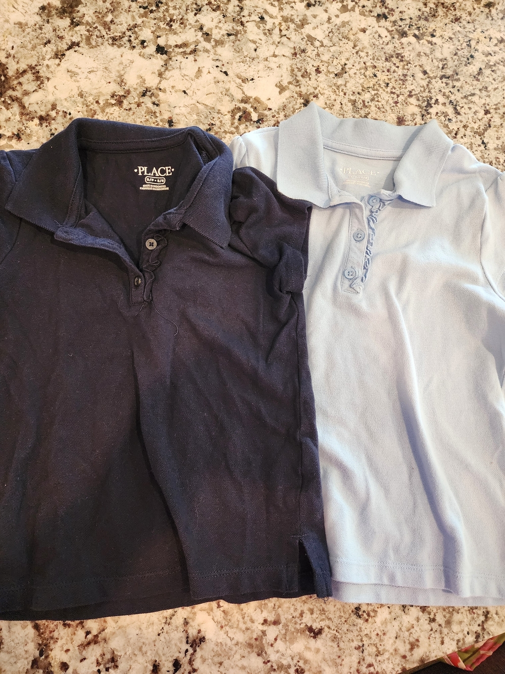 The Children's Place Girls Navy & Light Blue Polo Shirt Set
